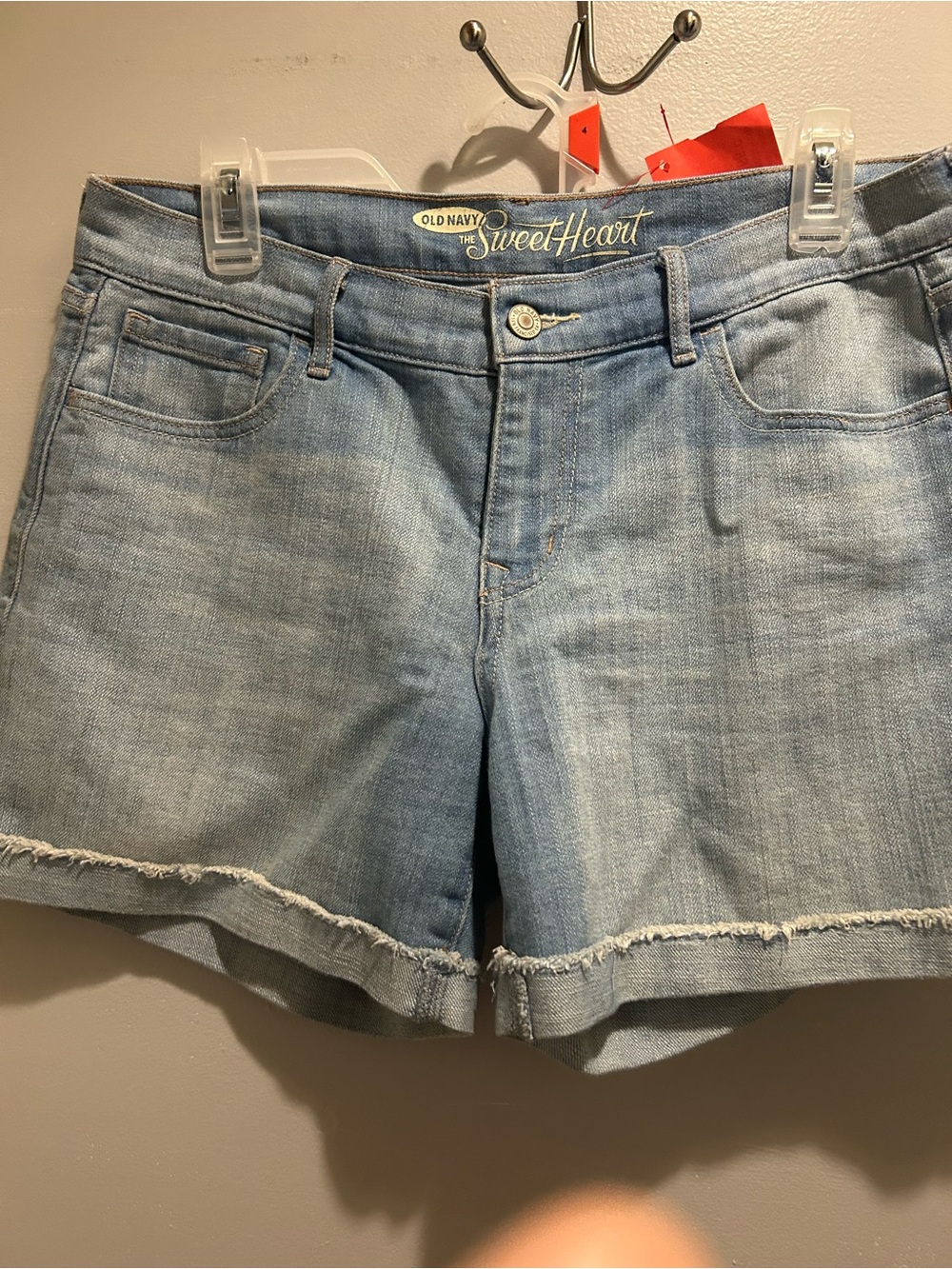 Old Navy Light Blue Sweetheart Frayed Hem Denim Shorts